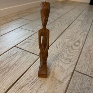 Hand Carved Wooden‎ African Tribal Art Statue Figure Man Playing Drum